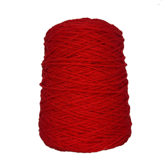 Red 100% rug wool on cone for tufting