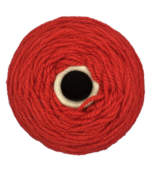 Red 100% rug wool on cone for tufting