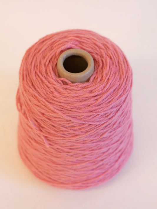 Bubble Gum Pink 100% rug wool on cone for tufting
