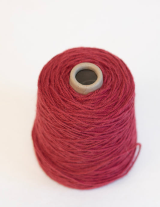 Cranberry Red 100% rug wool on cone for tufting