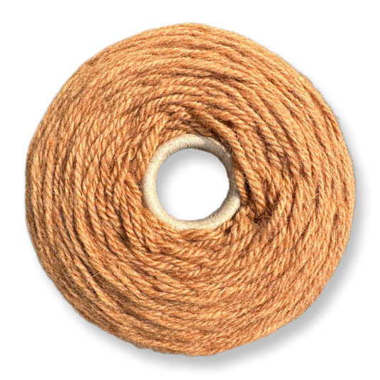 Mid orange brown 100% rug wool on cone for tufting