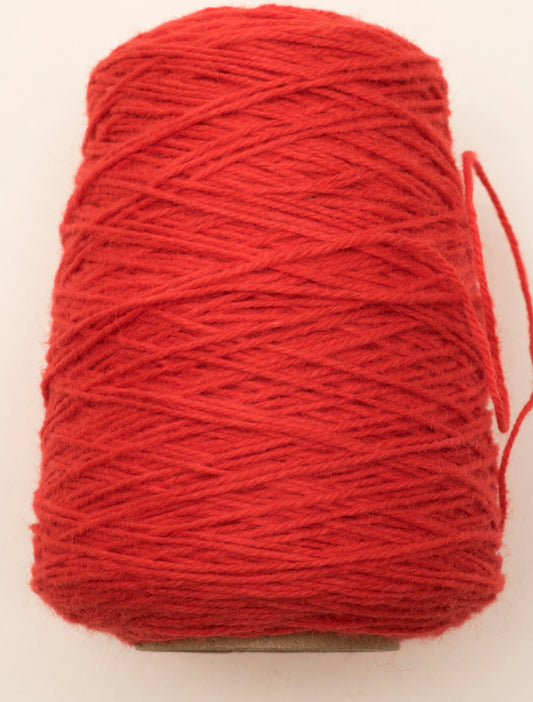 Bright Red  100%  rug wool on cone for tufting