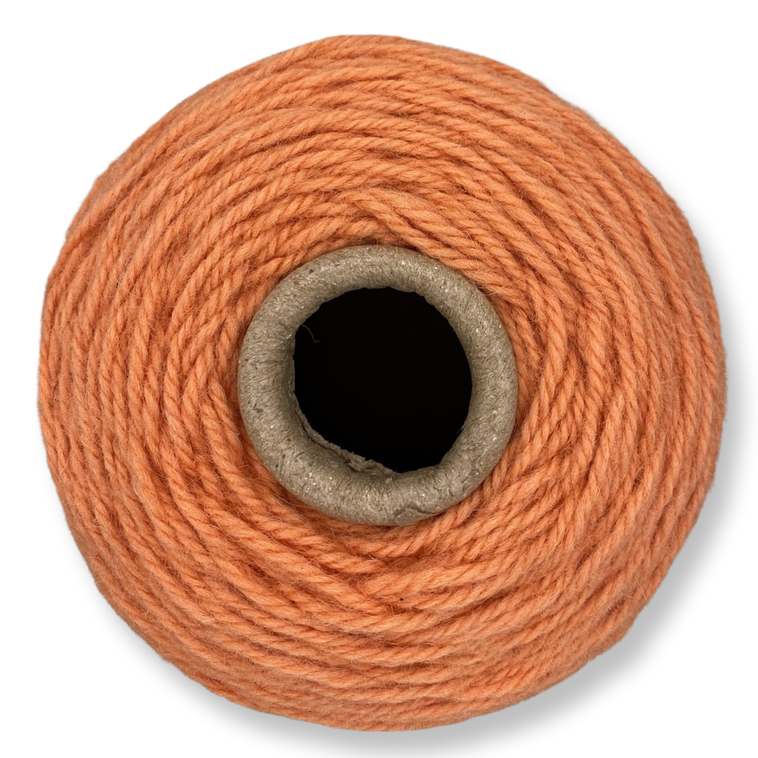 Peach 100% rug wool on cone for tufting