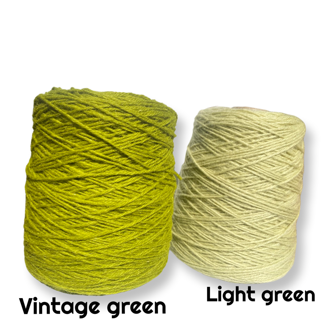 Vintage green 100% rug wool on cone for tufting