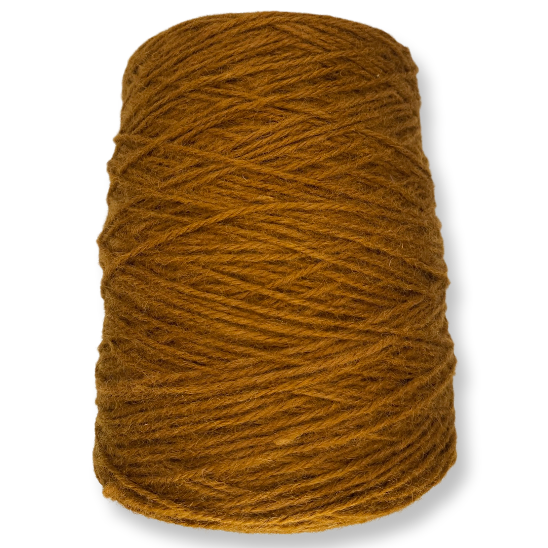 Golden brown 100% rug wool on cone for tufting