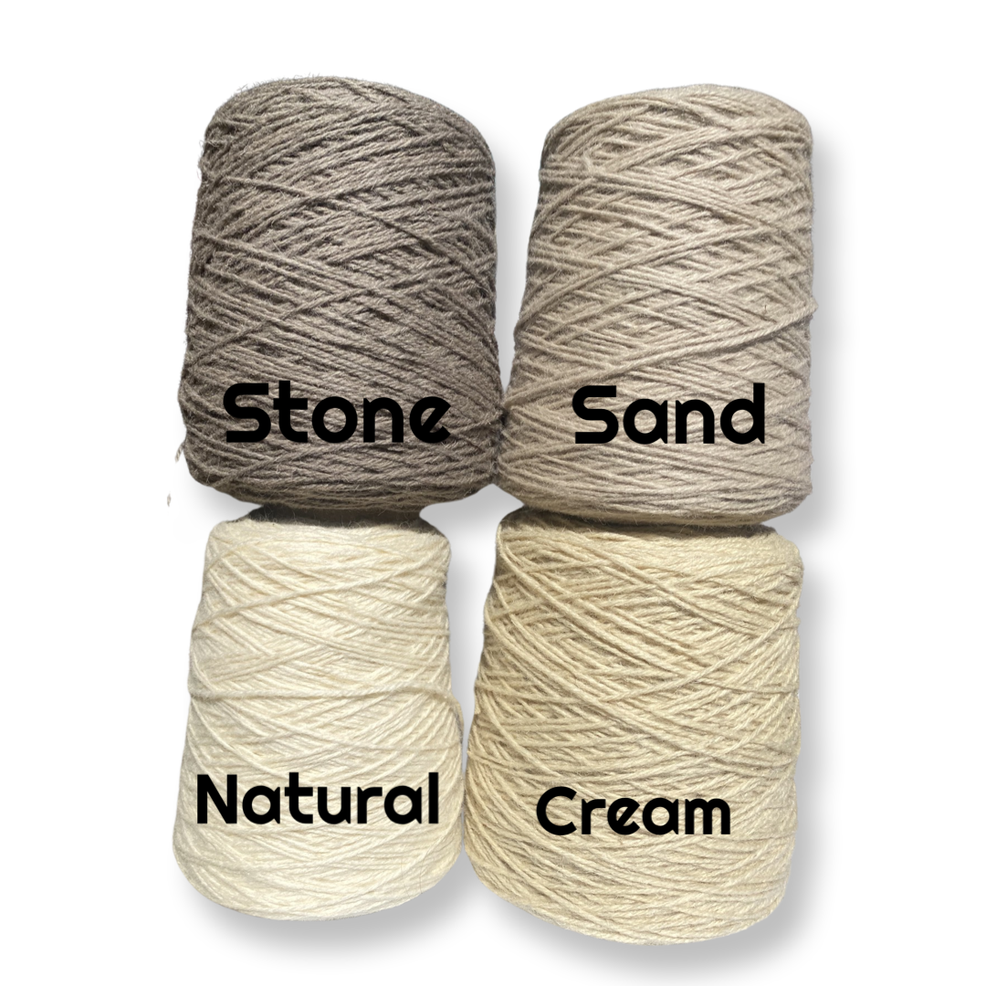 Cream, off white 100% rug wool on cone for tufting