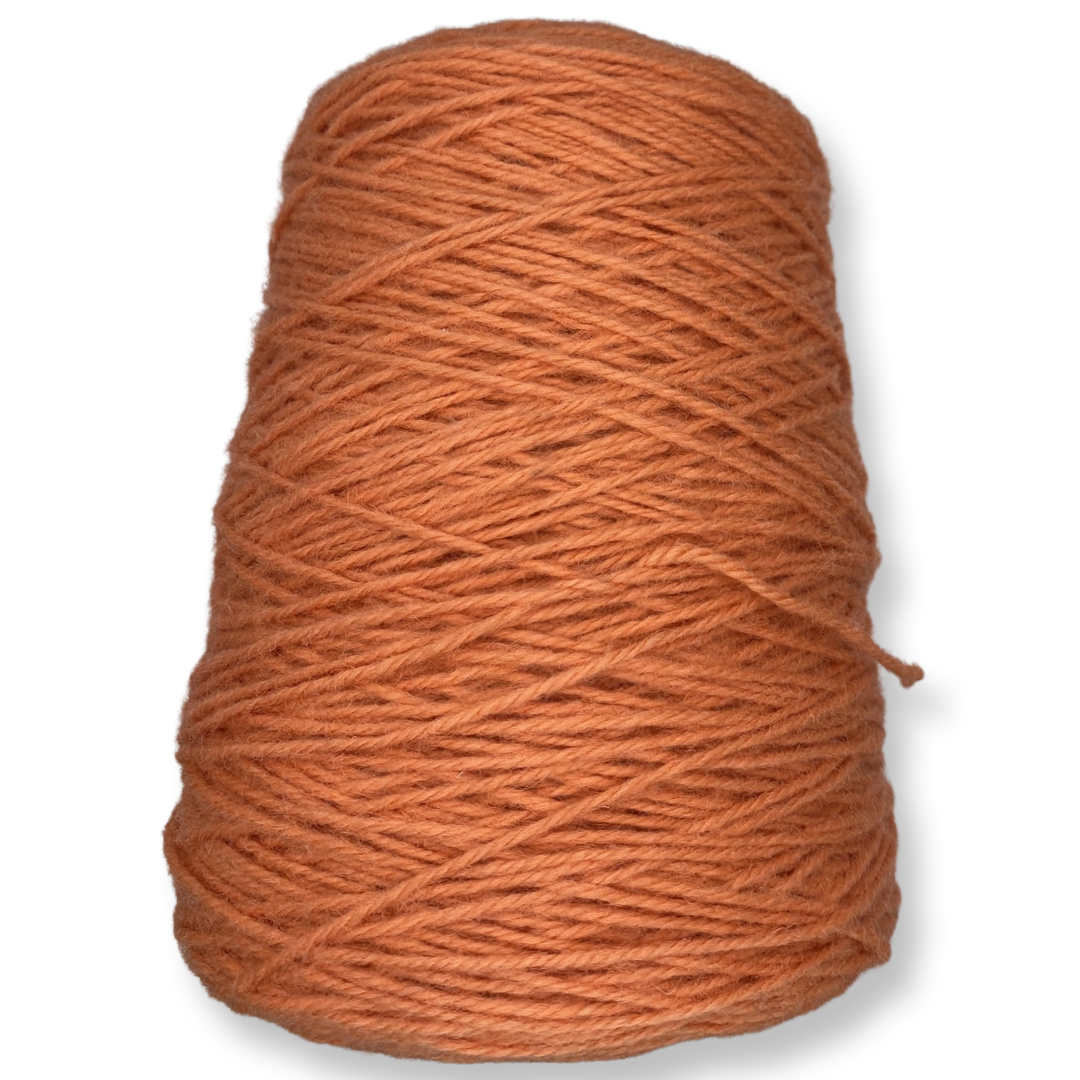 Peach 100% rug wool on cone for tufting
