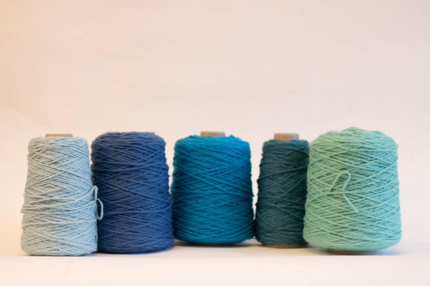 Ribbon Blue 100% rug wool on cone for tufting