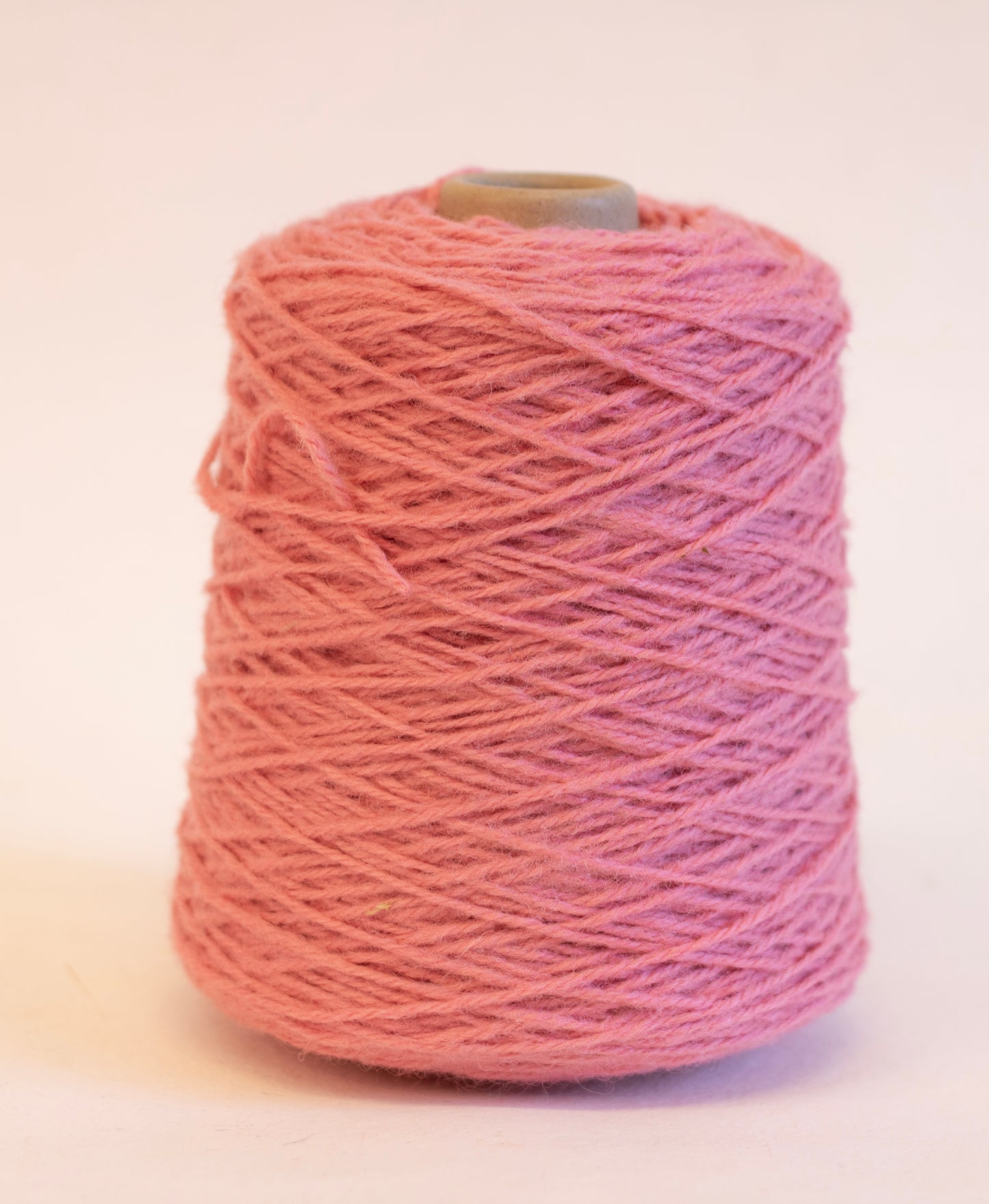 Bubble Gum Pink 100% rug wool on cone for tufting