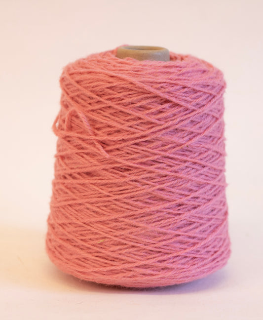 Bubble Gum Pink 100% rug wool on cone for tufting