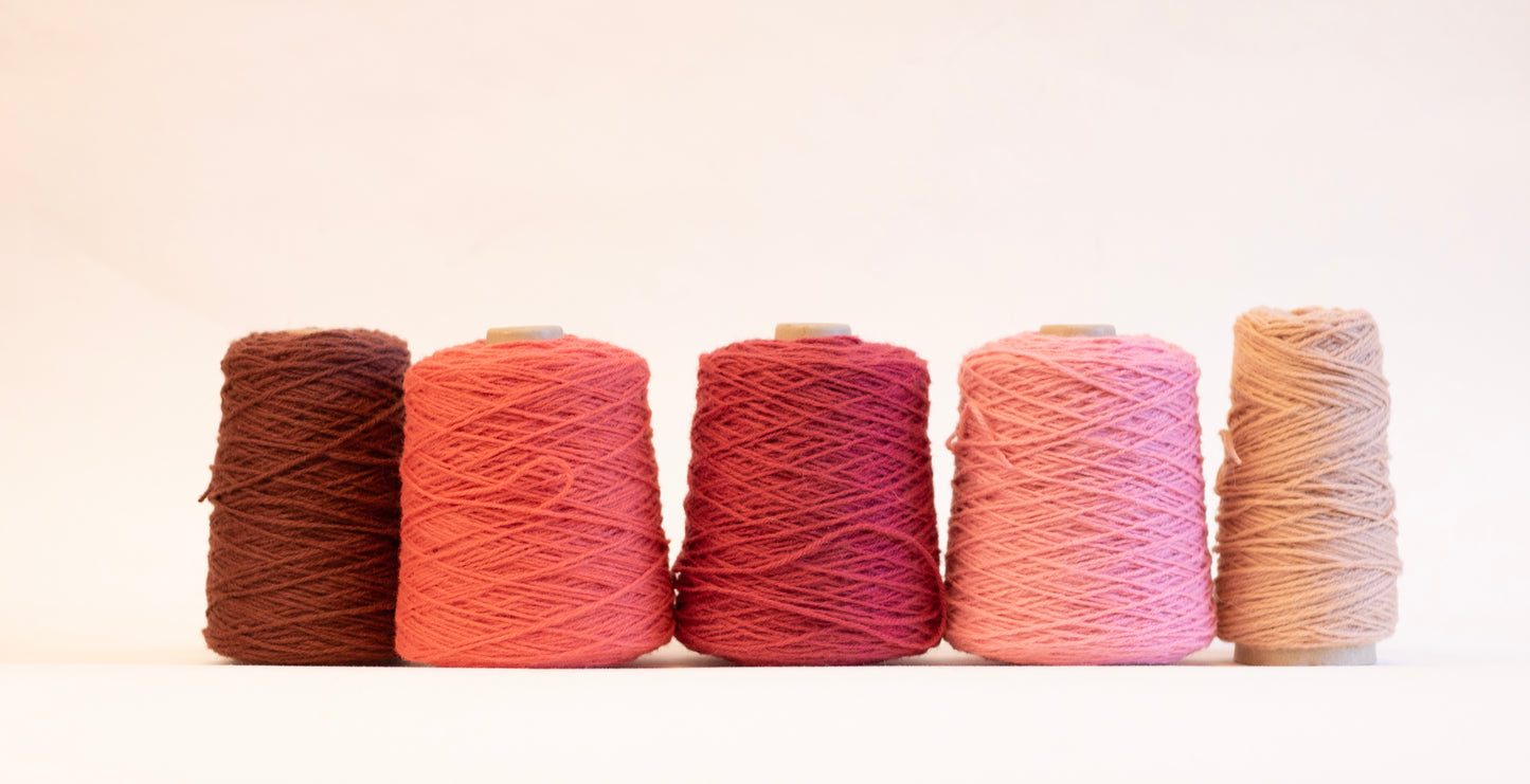 Cranberry Red 100% rug wool on cone for tufting