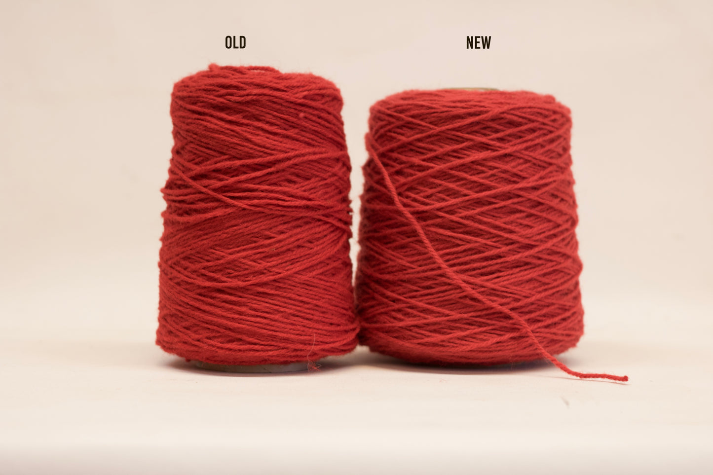 Red 100% rug wool on cone for tufting