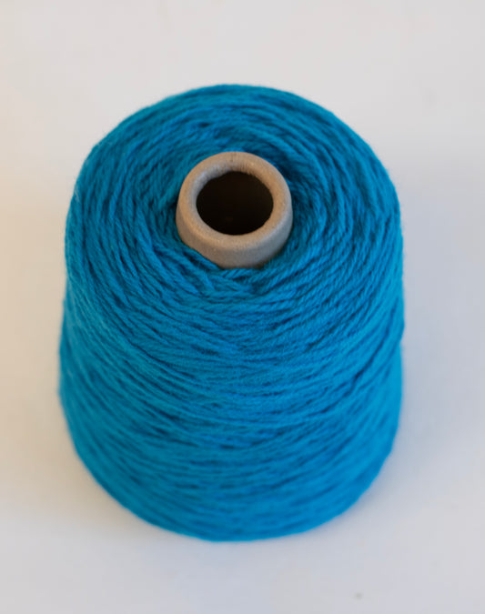 Ribbon Blue 100% rug wool on cone for tufting