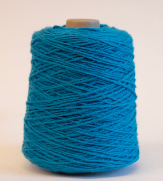 Ribbon Blue 100% rug wool on cone for tufting