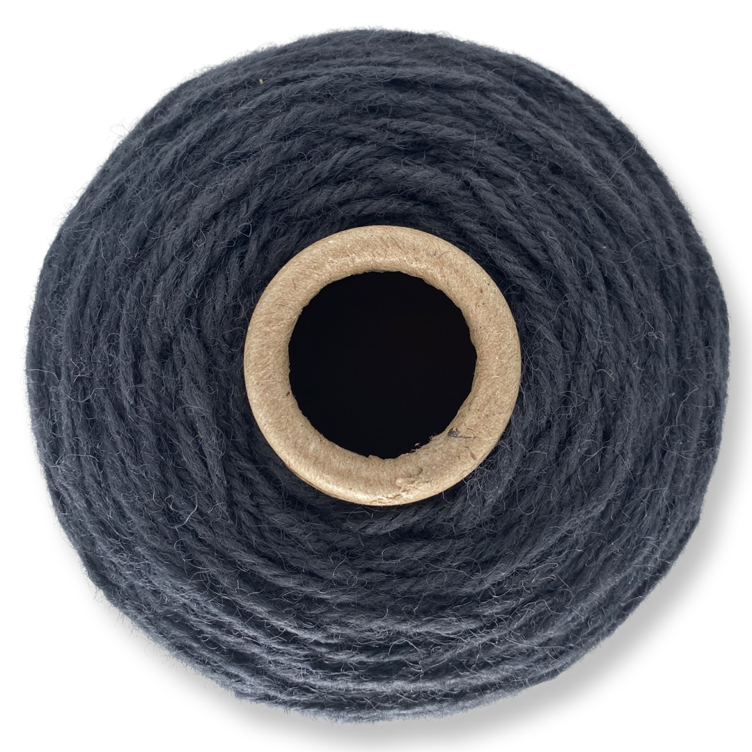 Paynes Gray Black 100% rug wool on cone for tufting