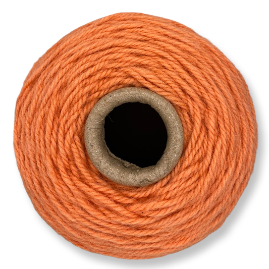 Peach 100% rug wool on cone for tufting