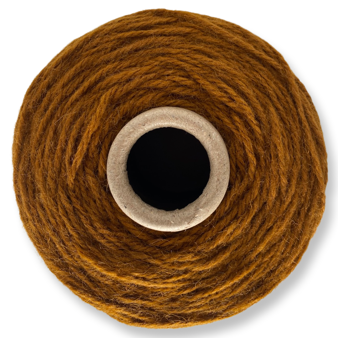 Golden brown 100% rug wool on cone for tufting